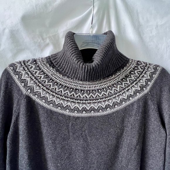 Talbots Classic Gray Cotton and Wool Pullover Sweater, Size Large, EUC! - Picture 9 of 12